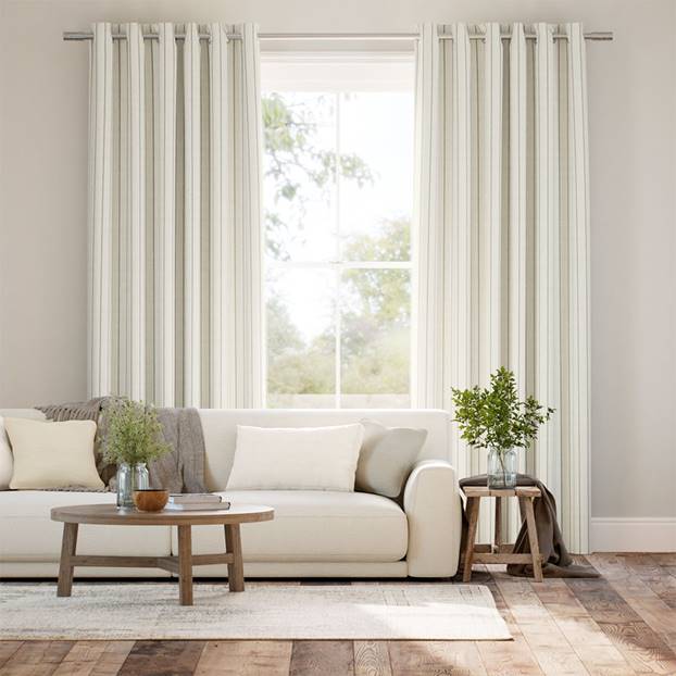 Twill Stripe Stone Curtains thumbnail image