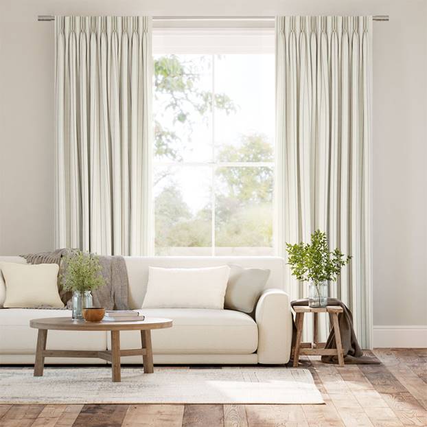 Twill Stripe Stone Curtains thumbnail image