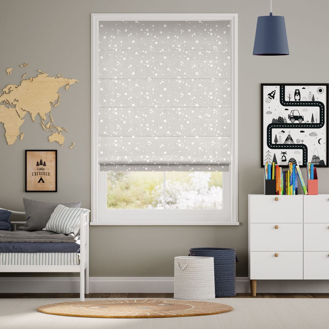 Twinkling Stars Cloud Roman Blind