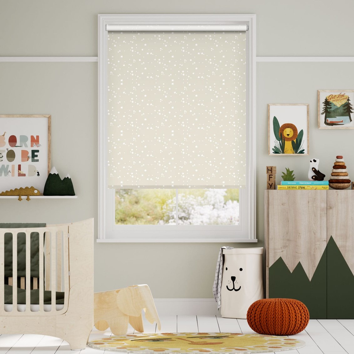 Twinkling Stars Blackout Cream Roller Blind