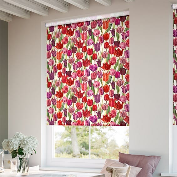 Twist2Go Tulips Pink Roller Blind