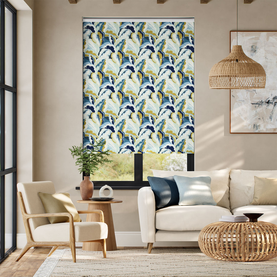 Twist2Go Calathea Ink Ochre Roller Blind