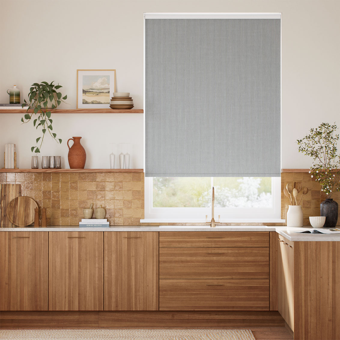 Twist2Go Choices Marie Stripe Slate Roller Blind