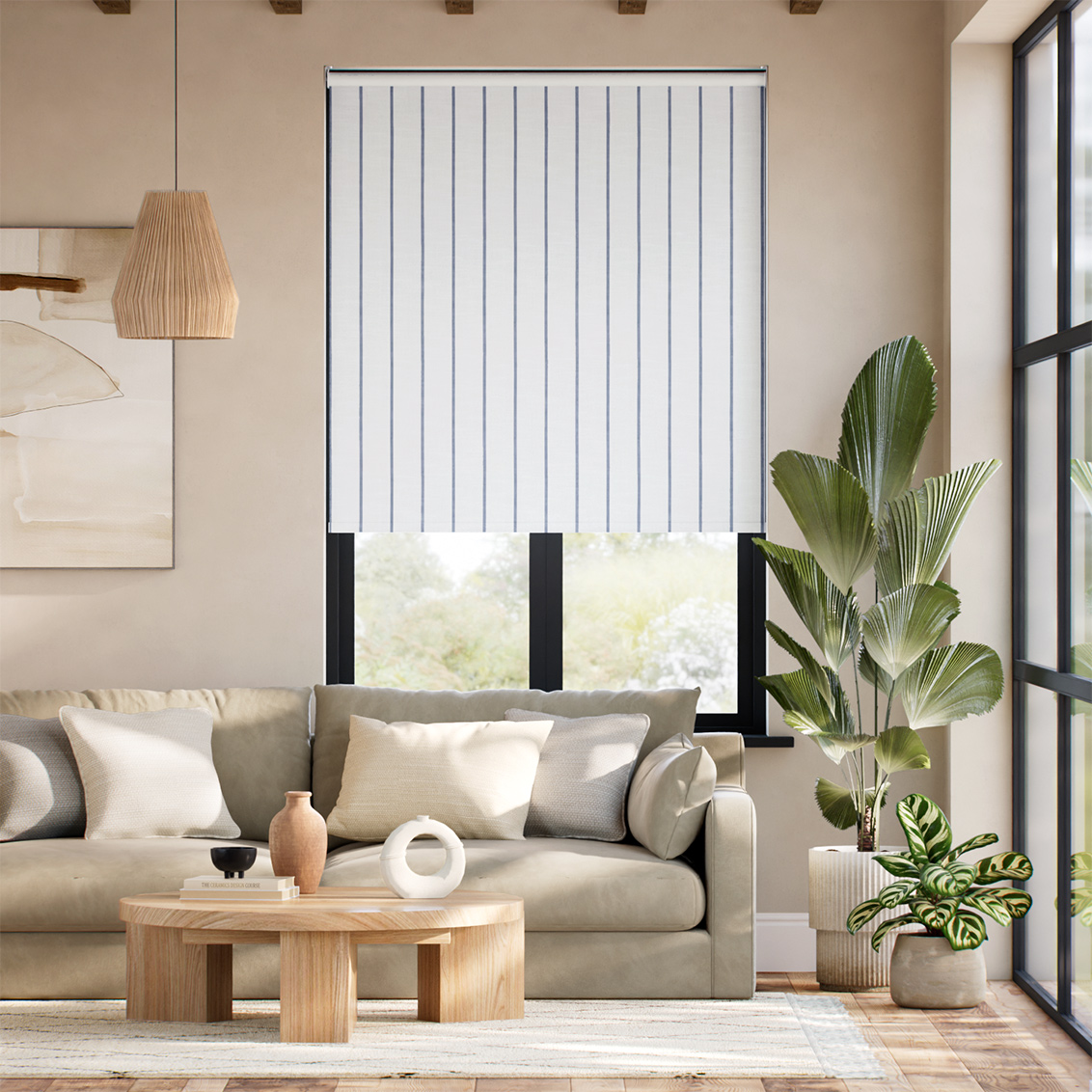 Twist2Go Choices Talia Stripe Navy Roller Blind