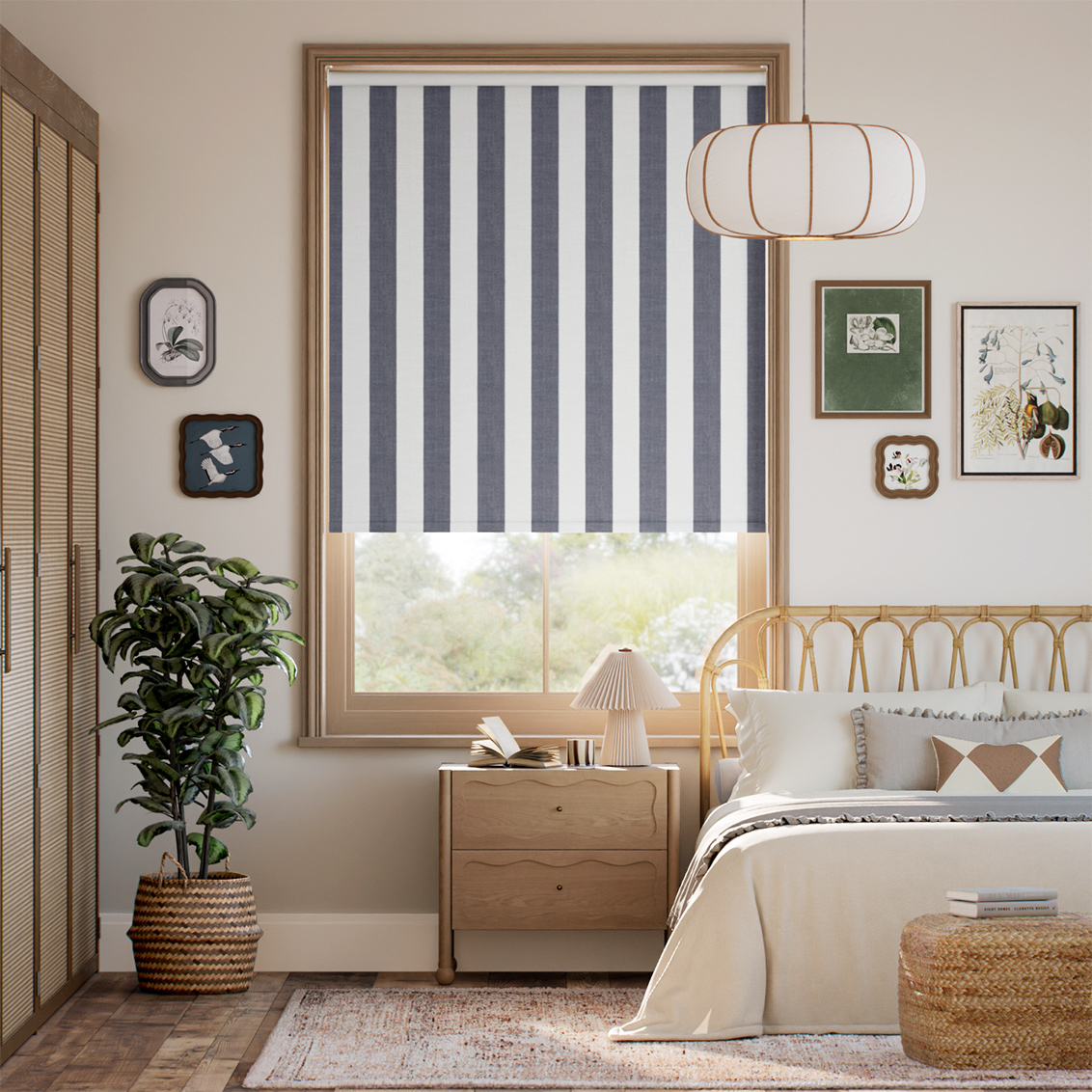 Twist2Go Choices Tessa Stripe Charcoal Roller Blind