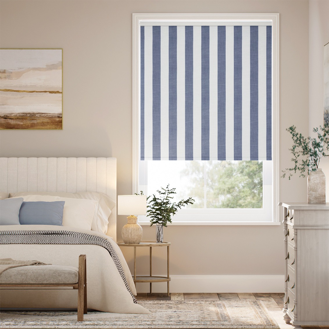 Twist2Go Choices Tessa Stripe Navy Roller Blind