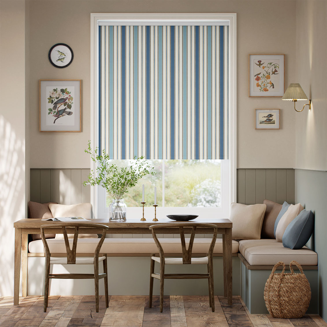 Twist2Go College Stripe Blue Roller Blind