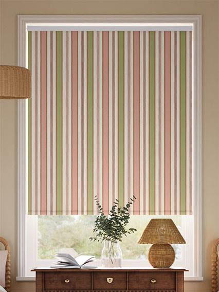 Twist2Go College Stripe Green & Blush Roller Blind thumbnail image
