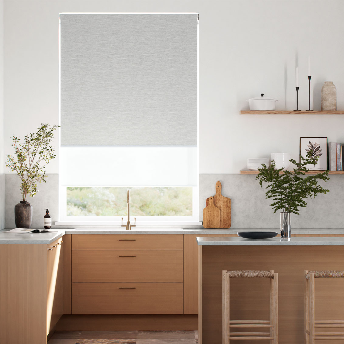 Twist2Go Vancouver Steel Grey Double Roller Blind