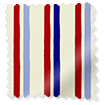 Twist2Go Hand Painted Stripes Cobalt & Polka Red Roller Blind sample image