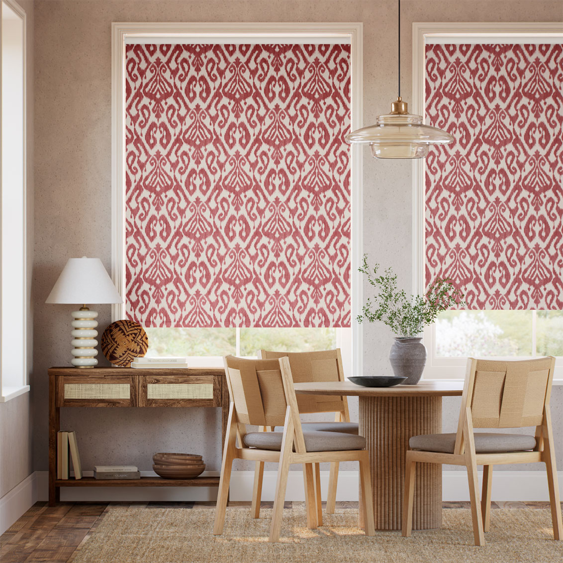 Twist2Go Ikat Damask Russet Roller Blind