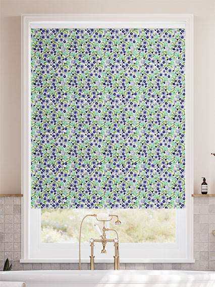 Twist2Go Indian Summer Ditsy Cobalt & Duck Egg Roller Blind thumbnail image