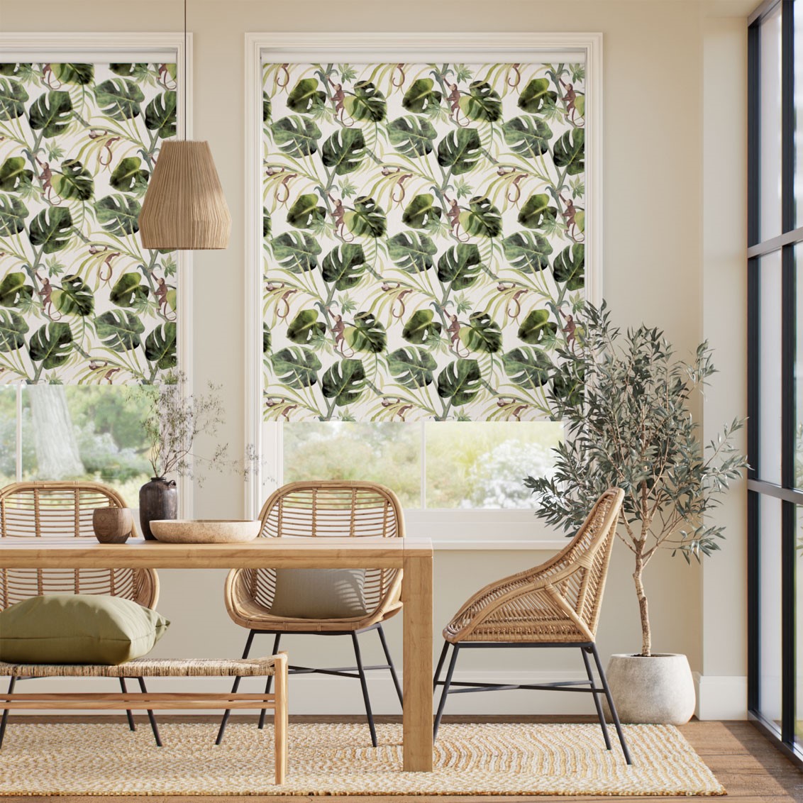 Twist2Go Monkey Business Linen Roller Blind