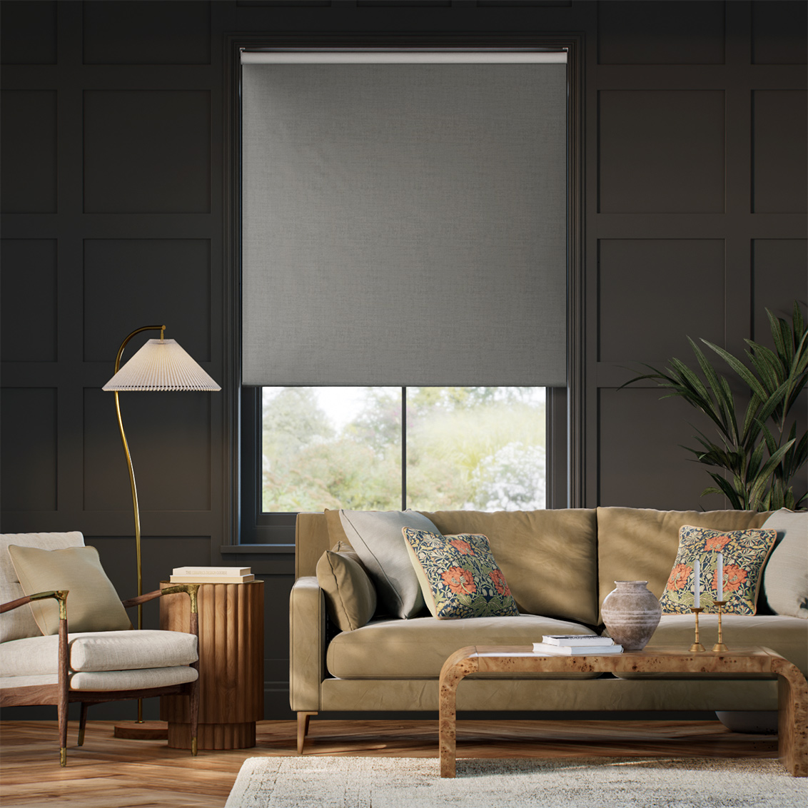 Twist2Go Osaka Faux Silk Steeple Grey Roller Blind