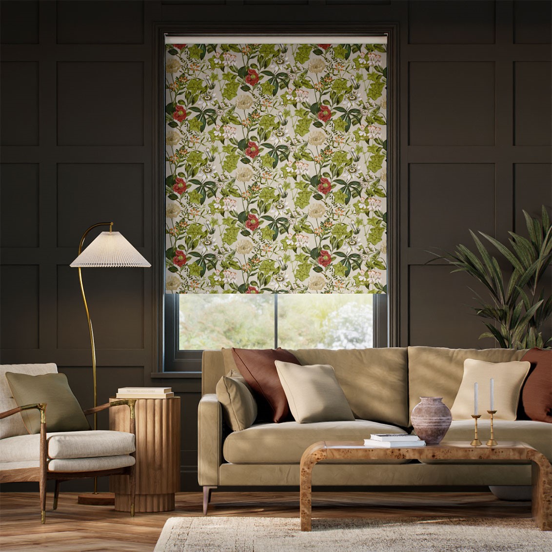 Twist2Go Passiflora Stone Peach Roller Blind