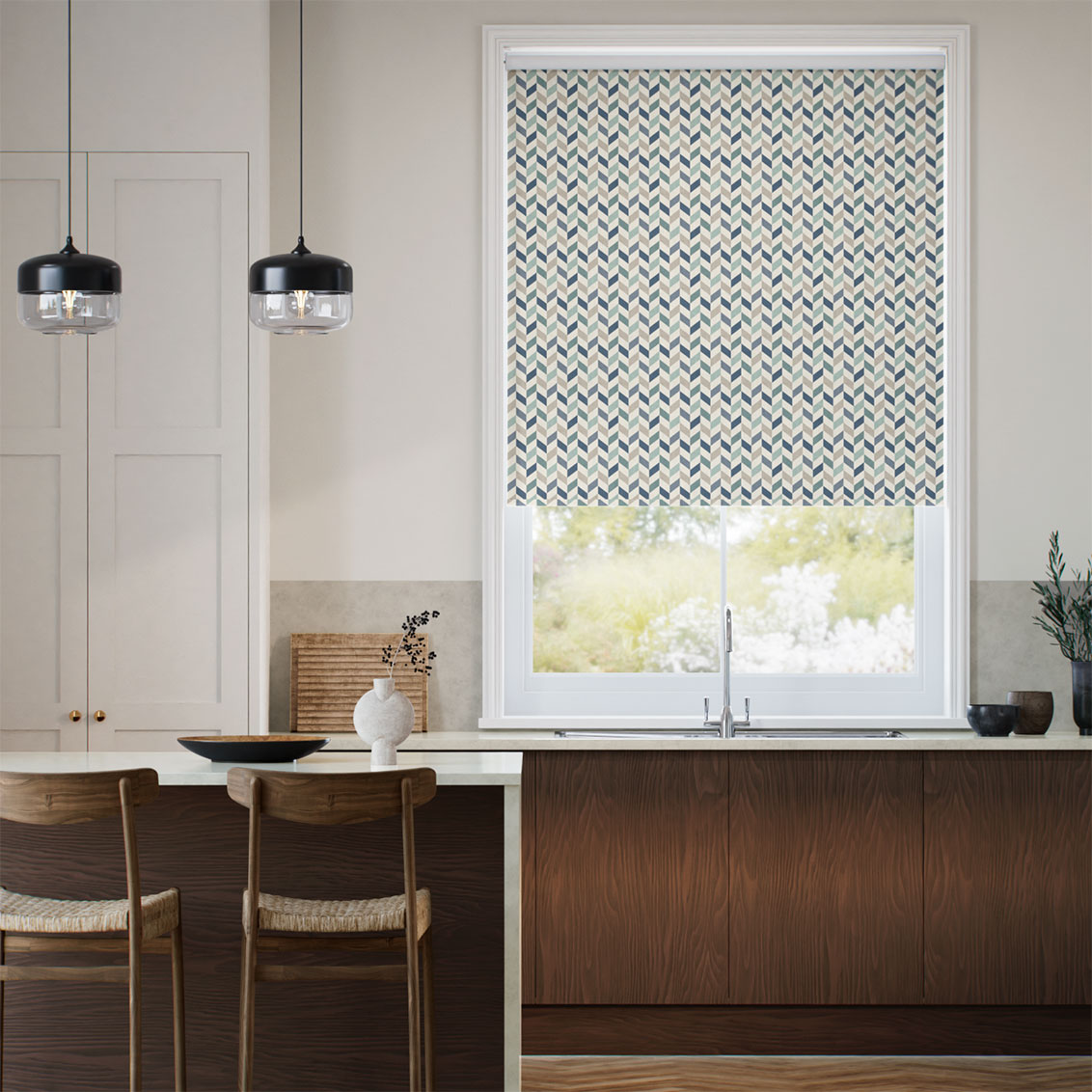Twist2Go Phoenix Seafoam Natural Roller Blind
