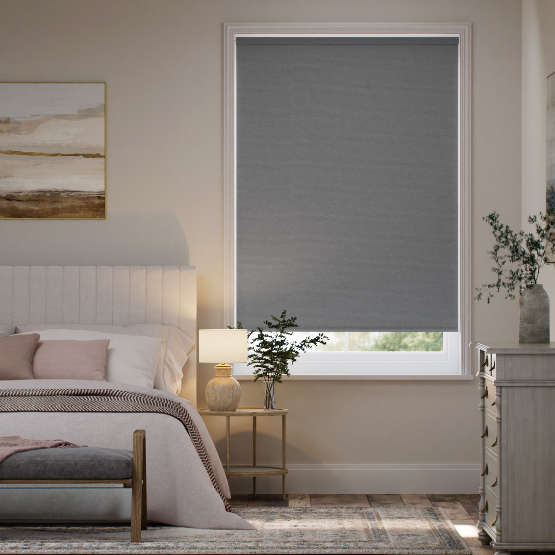 Twist2Go Tamlin Blackout Faux Suede Grey Roller Blind