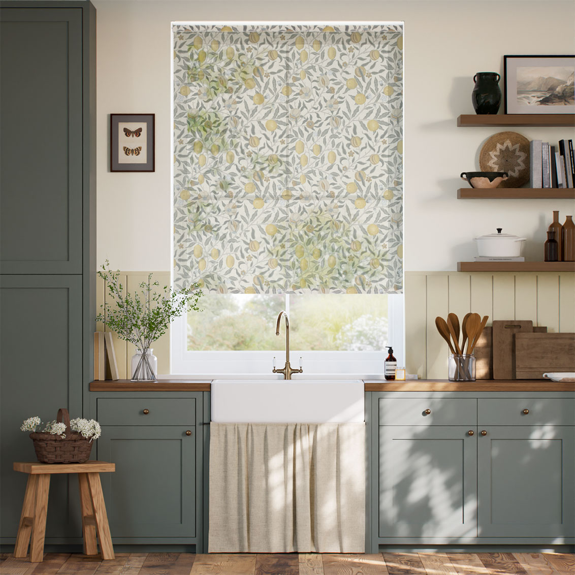 Twist2Go William Morris Fruit Voile Primrose Roller Blind