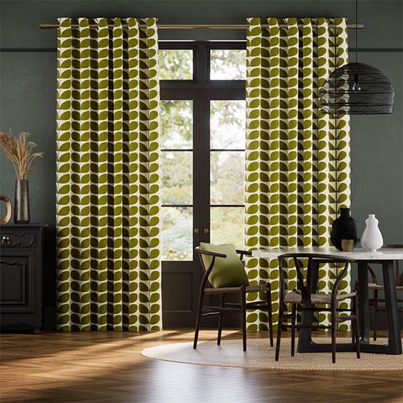 Two Colour Stem Olive Curtains