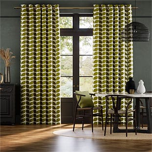 Two Colour Stem Olive Curtains thumbnail image
