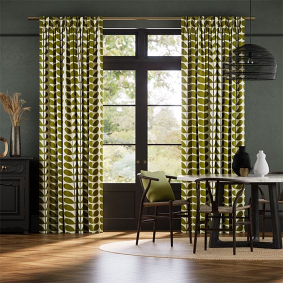 Two Colour Stem Olive Curtains