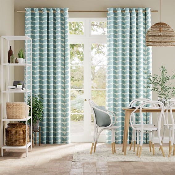 Two Colour Stem Powder Blue Curtains