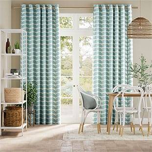 Two Colour Stem Powder Blue Curtains thumbnail image