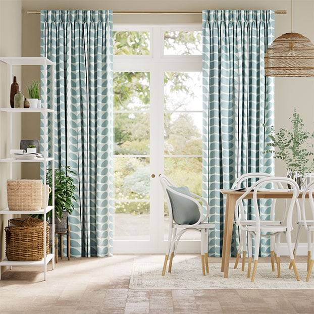 Two Colour Stem Powder Blue Curtains thumbnail image