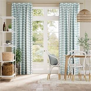 Two Colour Stem Powder Blue Curtains thumbnail image