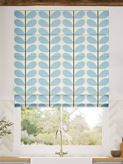 Two Colour Stem Powder Blue Roman Blind thumbnail image