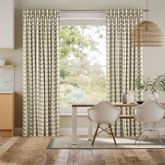 Two Colour Stem Warm Grey Curtains