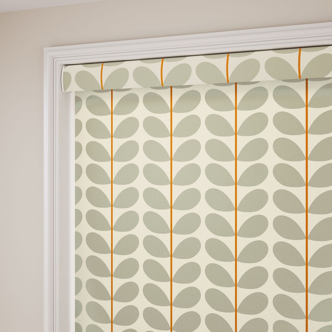 Two Colour Stem Warm Grey Roller Blind