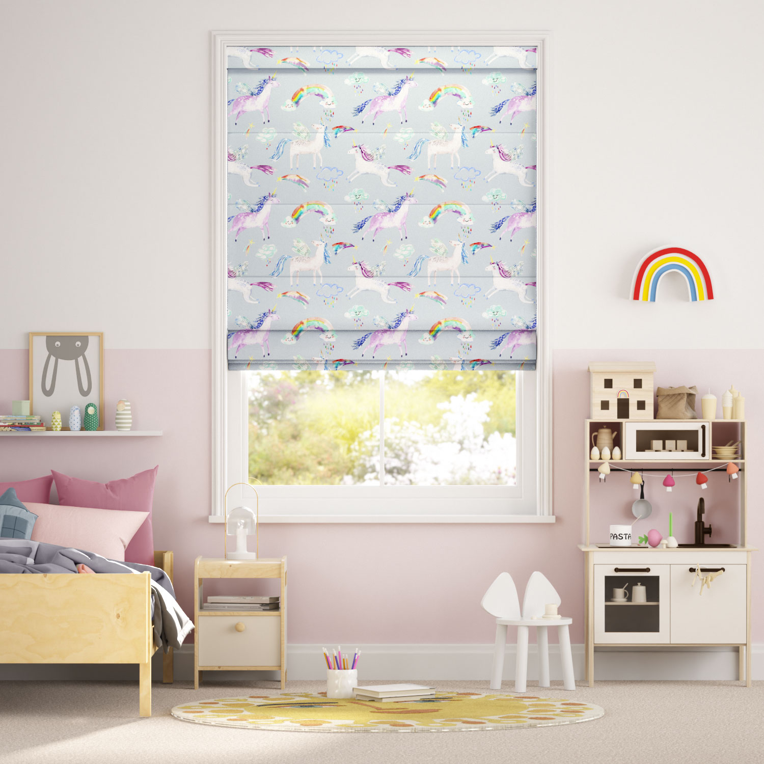 Unicorn Dance Stone Roman Blind