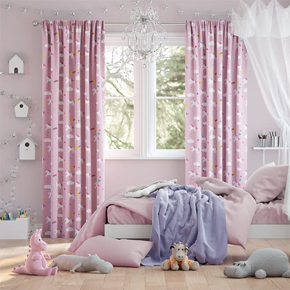 Unicorn Dreams Pink Curtains