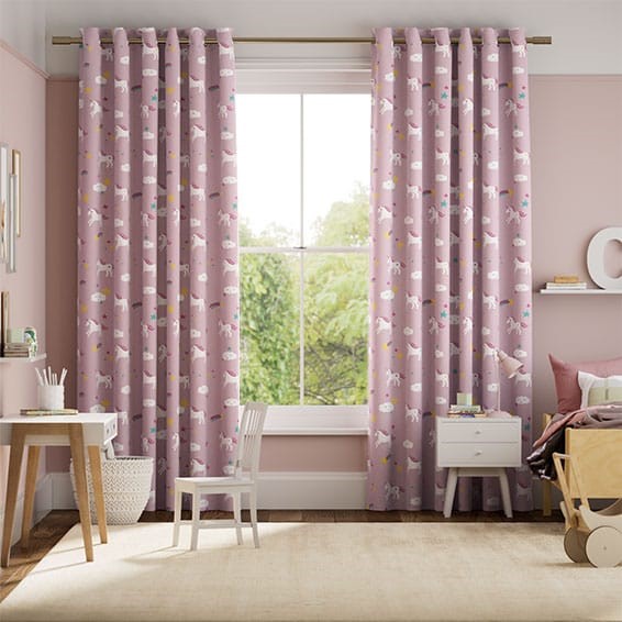 Unicorn Dreams Pink Curtains