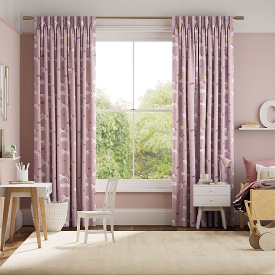 Unicorn Dreams Pink Curtains