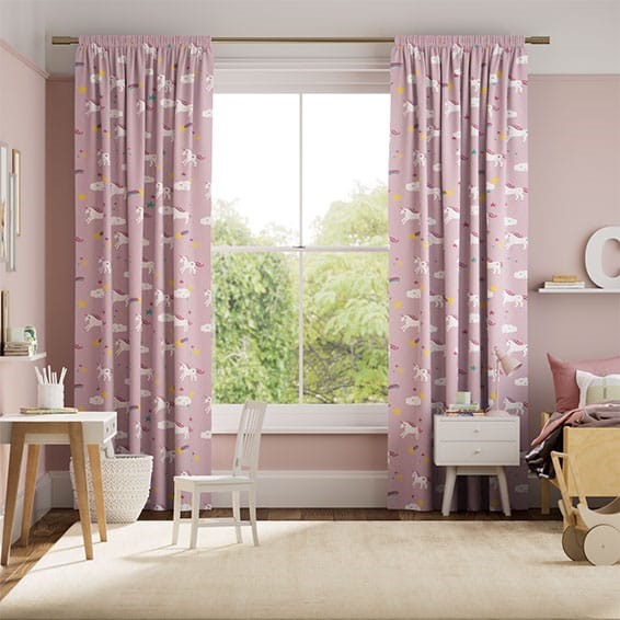 Unicorn Dreams Pink Curtains