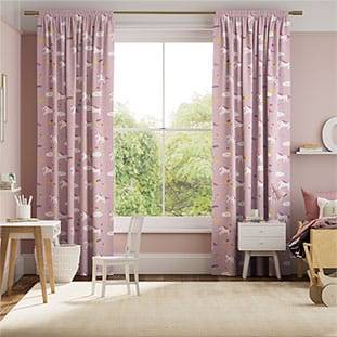 Unicorn Dreams Pink Curtains thumbnail image