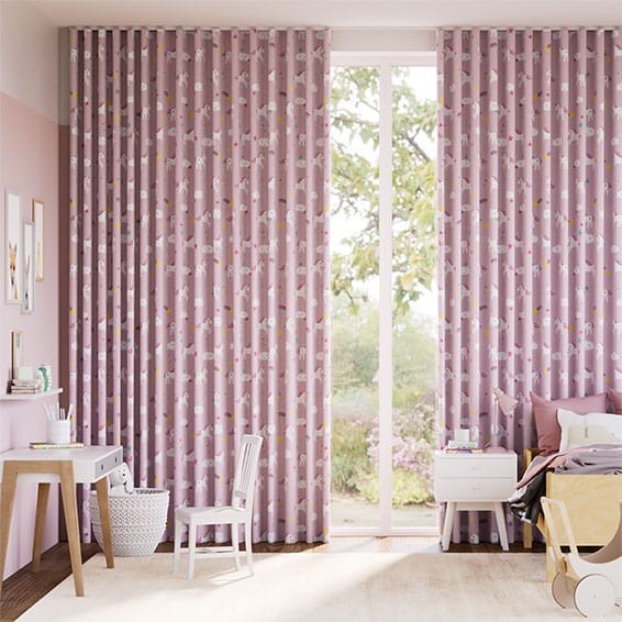 Unicorn Dreams Pink Curtains