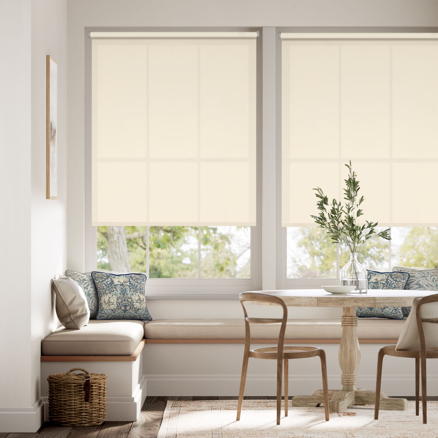 Electric Valencia French Cream Roller Blind