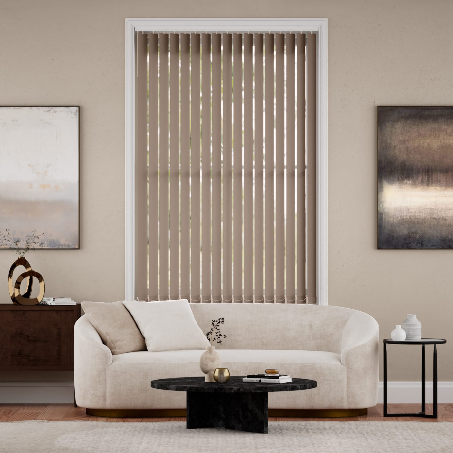 Valencia Grey Taupe Vertical Blind