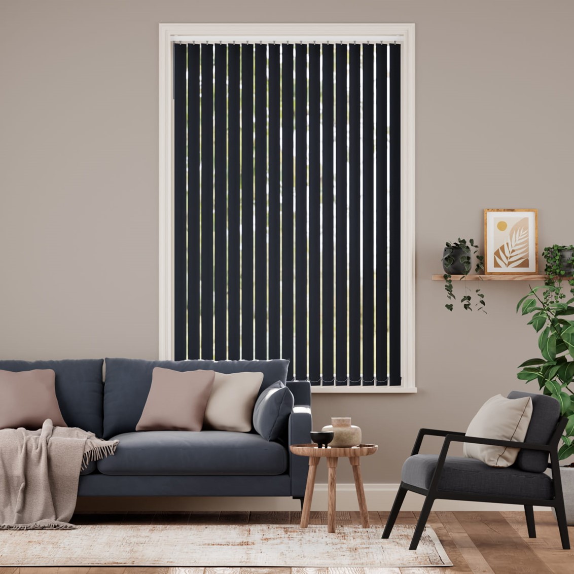 Valencia Jet Black Vertical Blind