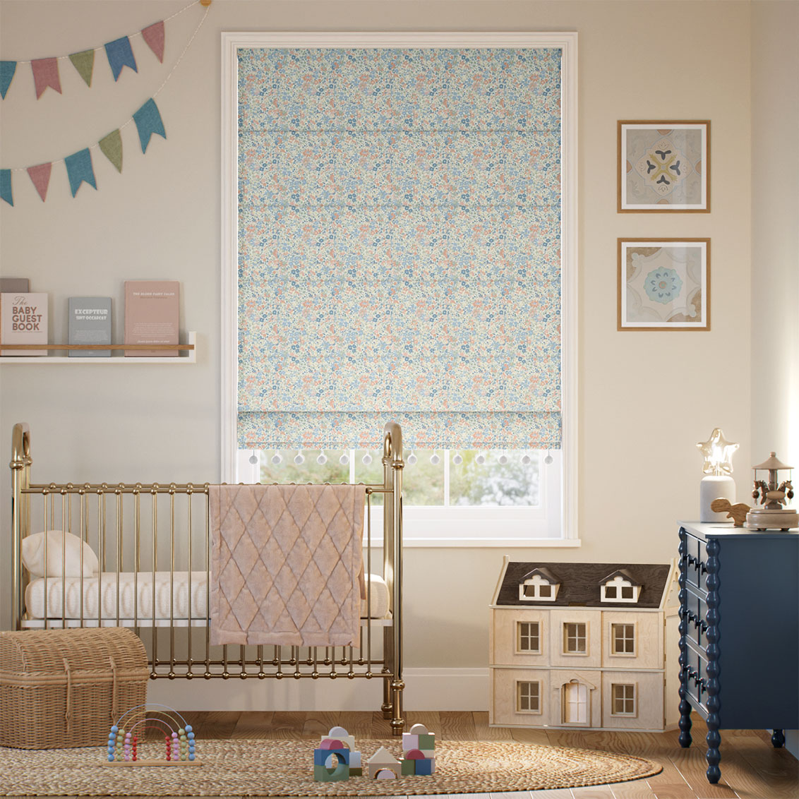 Velasco Coral & Chalk Roman Blind