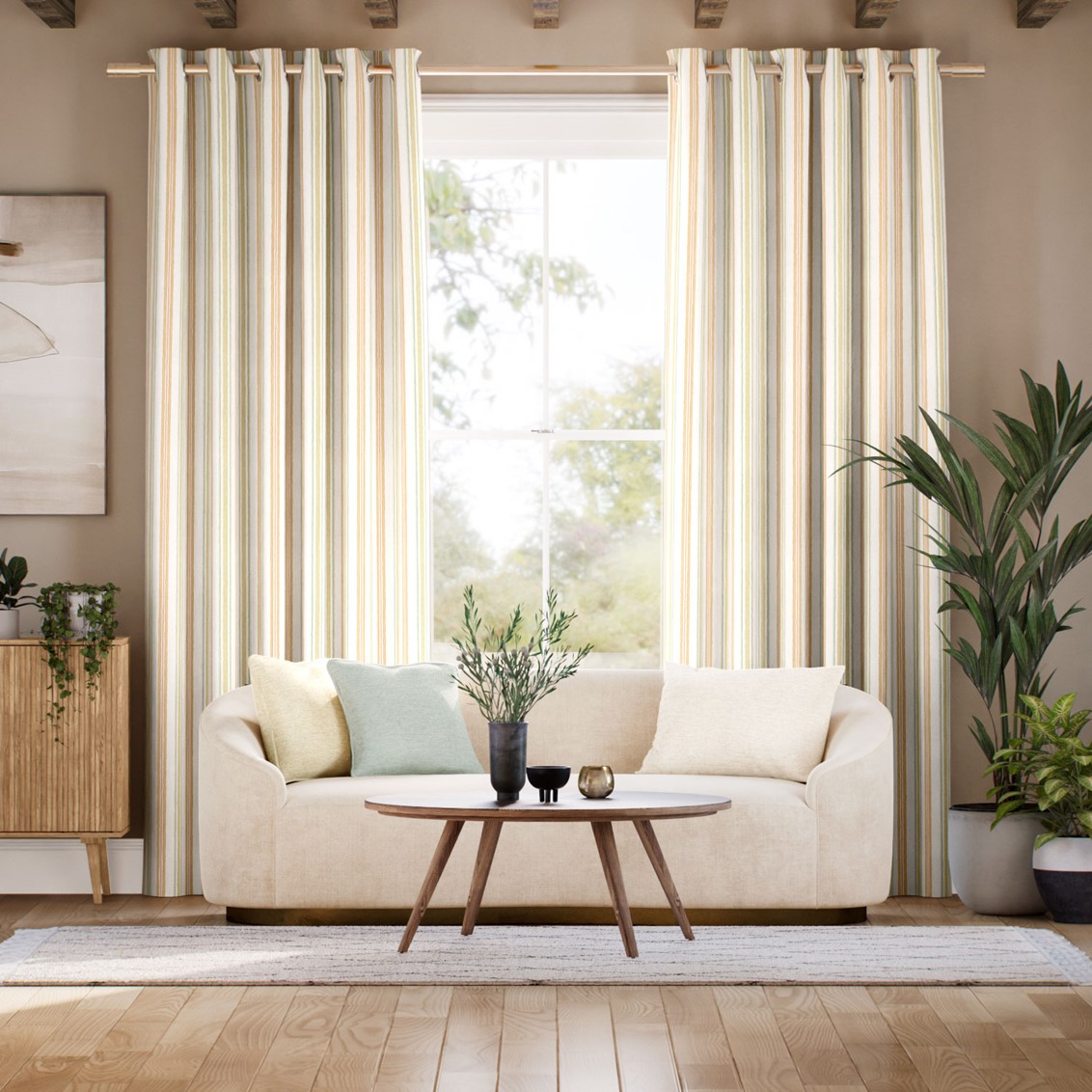 Valley Stripe Clouds & Sunshine Curtains