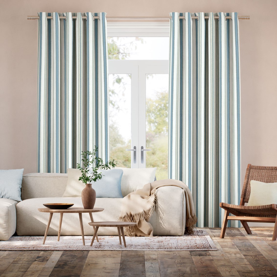 Valley Stripe Sea Shore Curtains