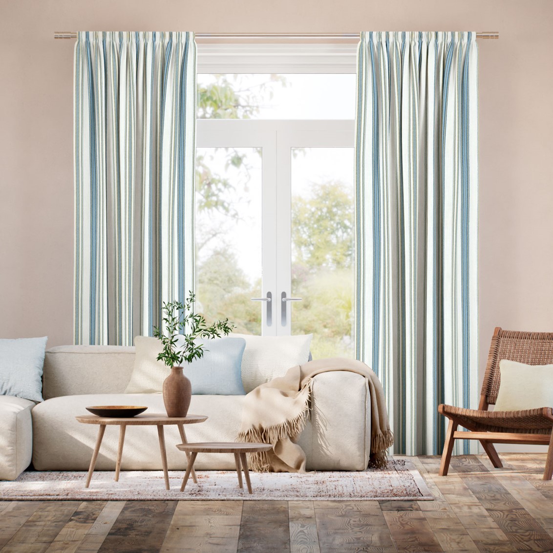 Valley Stripe Sea Shore Curtains