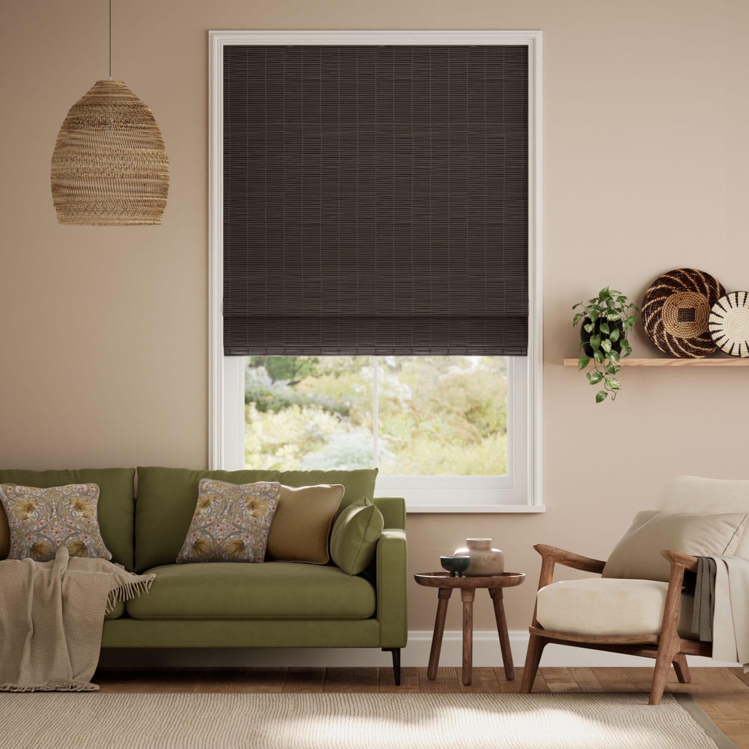 Vanua Blackout Umber Roman Blind