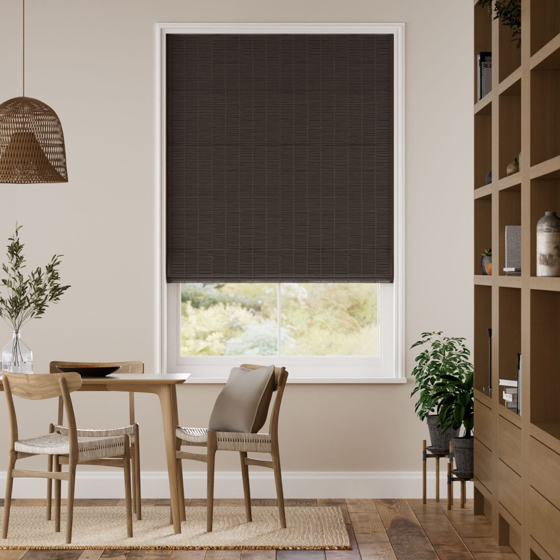 Vanua Blackout Umber & Acorn Roman Blind