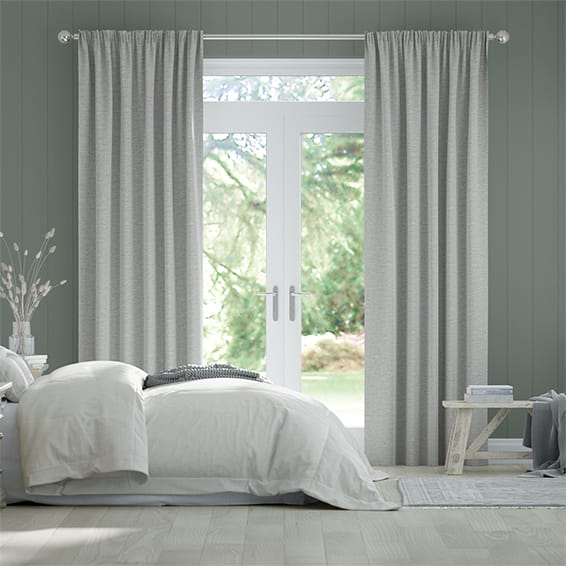 Plush Chenille Soft Grey Curtains