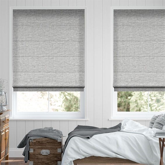 Plush Chenille Soft Grey Roman Blind